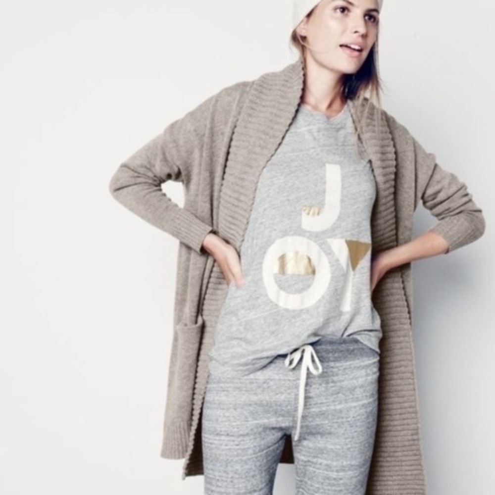 NWT J. Crew Sweater Shawl Collar Open Front Knit Cardigan Wool Pockets Size M/L